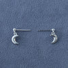 SALE E PEPE Sterling Silver/Gold Plated Moon Pendant Earrings SEP-SP03E11-YIN Silver (SP03E11 SP03E12)
